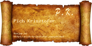 Pich Krisztofer névjegykártya